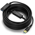 USB 3.0 Active Extension Cable 35 Feet, Long USB Type-A Male to Female Extender Cord, Built-in 2 Signal Booster Smart Chips, 5Gbps Transfer, for Printer, Xbox, Webcam, VR, Hard Drive, USB Hub and More