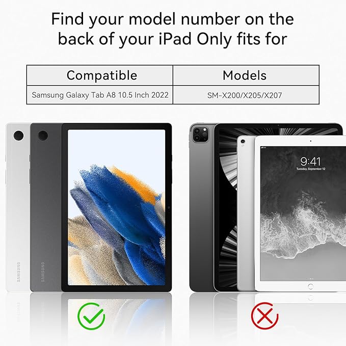 for Samsung Galaxy Tablet A8 Case 10.5 inch 2022 SM-X200/X205/X207 with Screen Protector [360 Rotating Stand] &Hand Shoulder Strap Shockproof Rugged Protective Cover|Red&Blue
