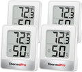 ThermoPro TP49 4 Pieces Digital Hygrometer Indoor Thermometer Humidity Meter Mini Hygrometer Thermometer with Temperature and Humidity Monitor Room Thermometer