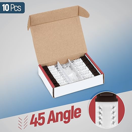 Everest 45° Angled RJ45 Cat6 Keystone Jacks 10-Pack in Brown - Slim Profile Female RJ45 Connectors - Cat 6 Keystone Jack - Compatible with 45° Angled Speed Termination Tool - 45Term (B0BL3GS7ZY)