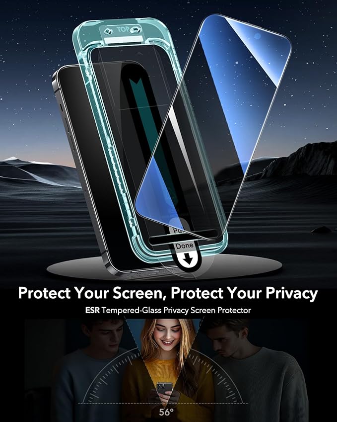 ESR 3 Pack for iPhone 14 Pro Privacy Screen Protector, Anti-spy Tempered-Glass Privacy Screen Protector with Flawless Fit Tray