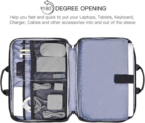11.6-12.9 Inch Waterproof Laptop Bag Sleeve for Women Men Business Briefcase with Organizer for Acer Chromebook Spin 311, Lenovo Chromebook C330, Samsung Chromebook 4, HP ASUS Dell Surface Case, Black