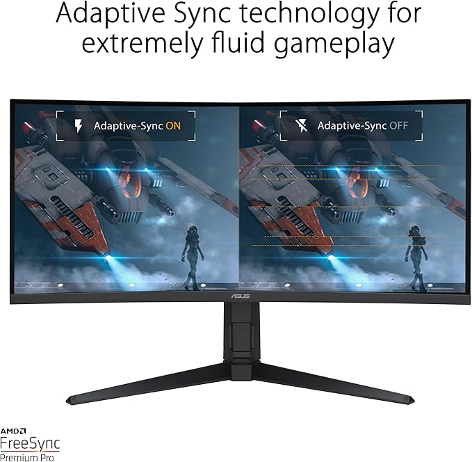 ASUS TUF Gaming 34” 1440P 1500R Curved Monitor (VG34VQL3A) - QHD (3440 x 1440), 180Hz, 1ms, Extreme Low Motion Blur, Freesync Premium Pro, 125% sRGB, DisplayHDR 400, Height Adjustable, 3 year warranty