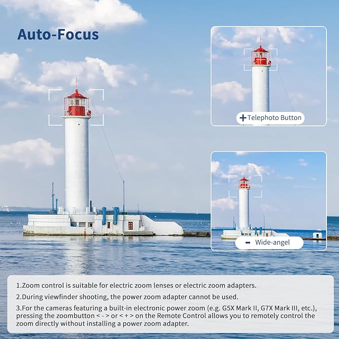 AODELAN for Canon Rechargeable Wireless Shutter Release Camera Remote Control Zoom Focus Compatible with R50,G7X Mark III,R6 Mark II,R5,R6,M6 Mark II,M200,M50,90D,200D,Replace Canon BR-E1(Black)