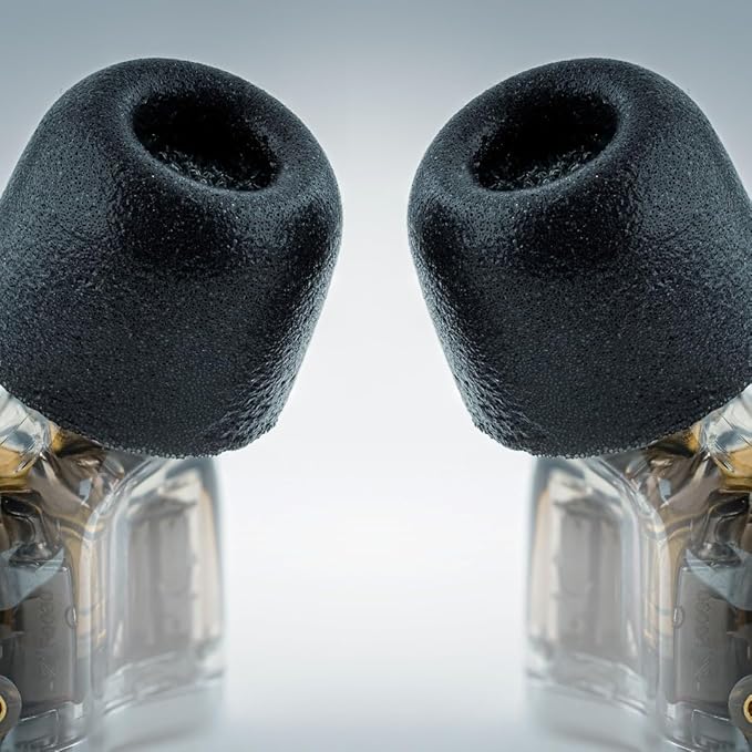 Comply 100 Core Series | Memory Foam Replacement IEM Ear Tips for Etymotic, Westone, Klipsch & More | Superior Noise Isolation, Ultimate Comfort, Secure Fit | TechDefender, Black, Small (3 Pairs)