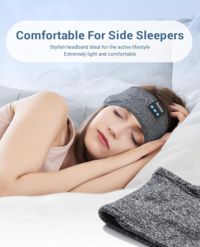 Perytong Sleep Headphones Bluetooth Headband, Sports Wireless Earphones Music Sleeping Earbuds with HD Stereo Speaker for Mom Women Men Teen Running Cool Gadgets Unique Gifts