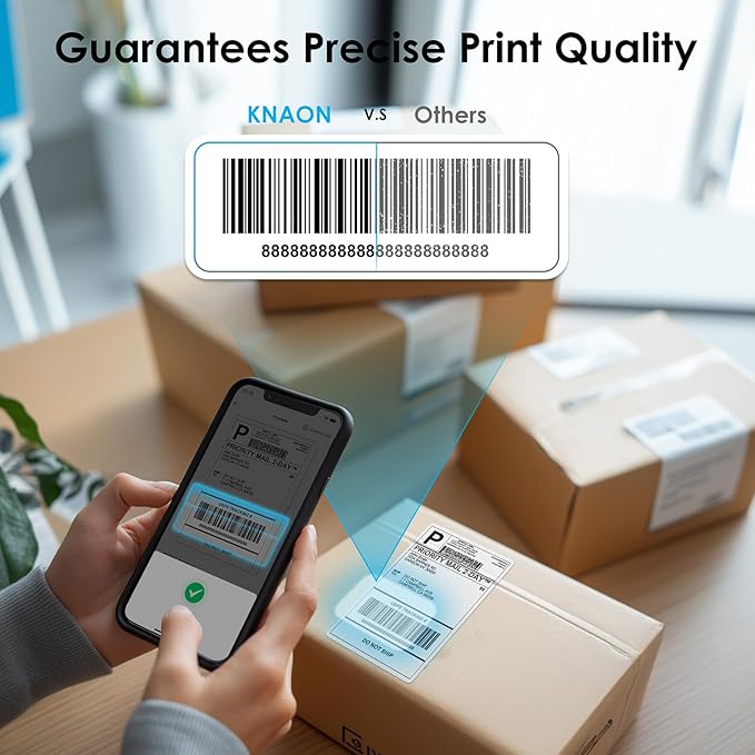 Bluetooth Thermal Label Printer, 4x6 Wireless Thermal Shipping Label Printer for Small Business, Compatible with iPhone,Android,Windows,Mac,Chromebook –Works with Ebay Shopify USPS&More, Black
