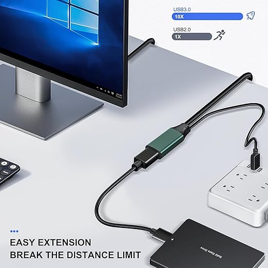 Kumiho 10Ft USB 3.0 Extension Cable Active Type A Male to A Female for PlayStation, Xbox, Keyboard, Mouse, USB Flash Drive, Printer, Camera and More