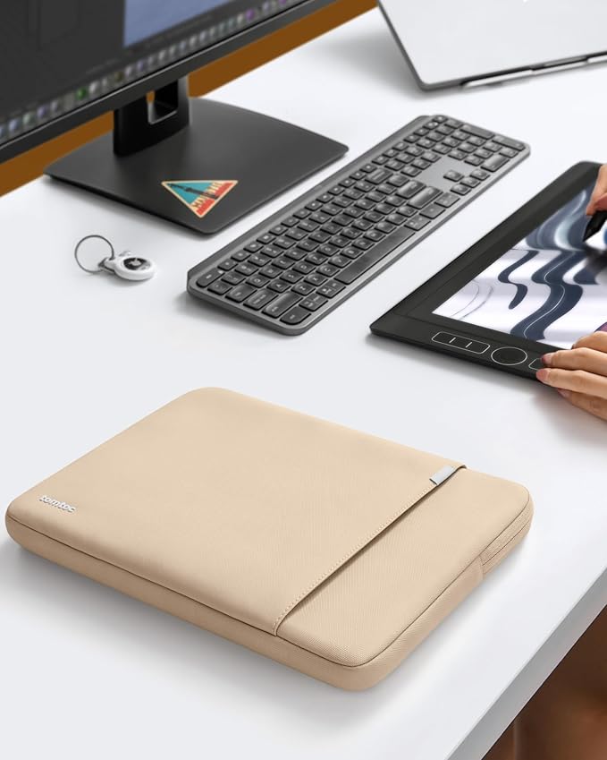 tomtoc 360° Protective Laptop Sleeve for 16-inch MacBook Pro M4/M3/M2/M1 Pro/Max A3403 A3186 A2991 A2780 A2485 A2141 2024-2019, Dell XPS 16 Laptop, Water-Resistant MacBook Case with Accessory Pocket
