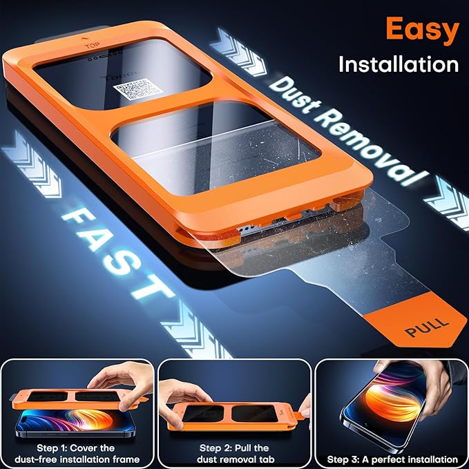 TOCOL for iPhone 12 Privacy Screen Protector True 25°Anti Spy 9H+ Hardness Tempered Glass for iPhone iPhone 12 Full Coverage Screen Protector Easy Installation 2 Pack