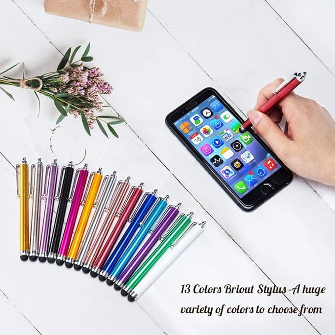 Briout Stylus Pens for Touch Screens, 36 Pack Capacitive Stylus, High Precision Compatible with All Universal Touch Screen Devices (12 Multicolor)