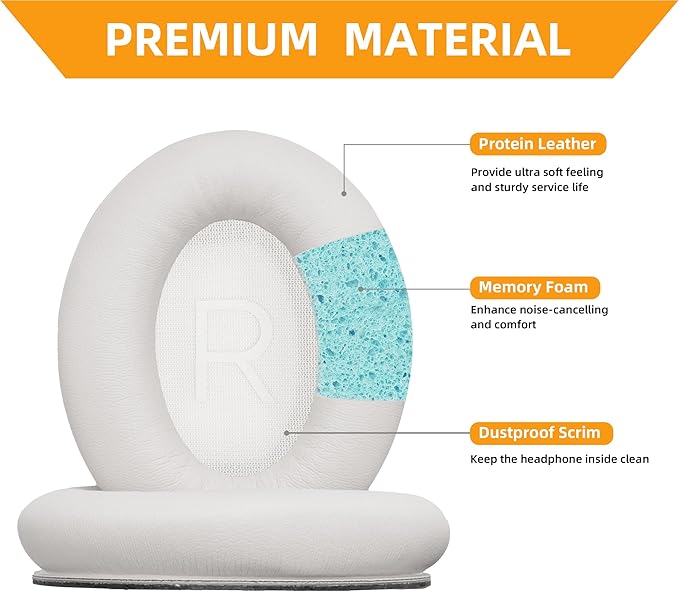 Replacement Ear Pads for Bose QuietComfort 45 (QC45)/QuietComfort SE (QC SE)/New QuietComfort Wireless Over Ear Headphones, Earpads Cushions with Softer Leather and Thicker Memory Foam