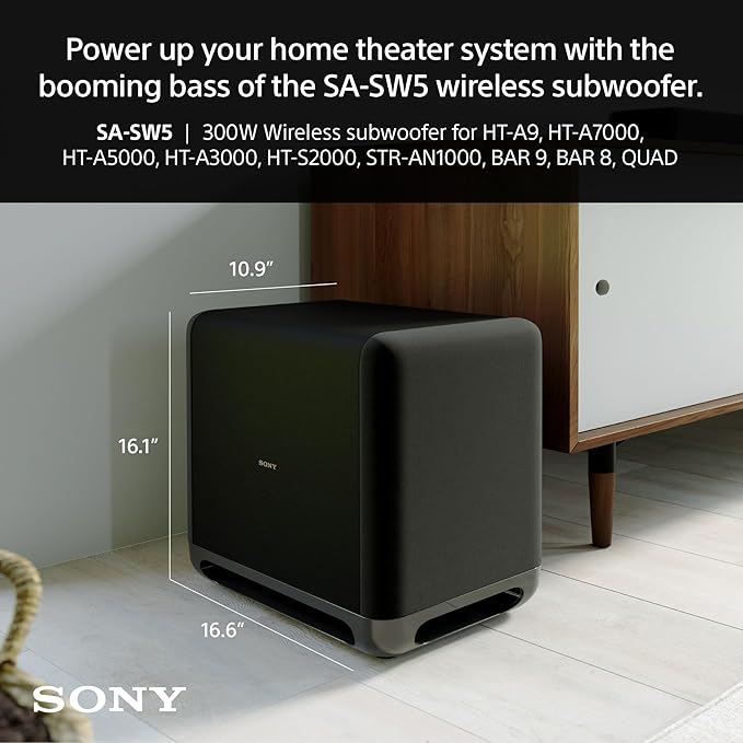 Sony BRAVIA Theater Quad Home Theater Surround Sound System and SA-SW5 Wireless Subwoofer