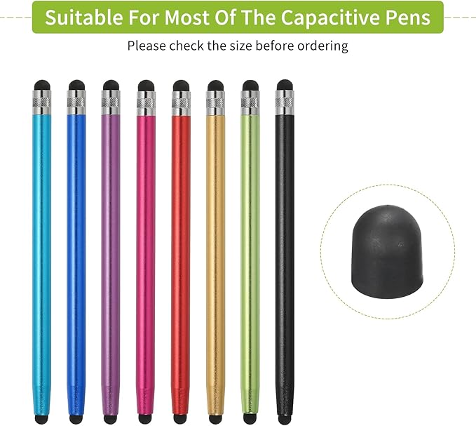 MECCANIXITY 40Pcs Replacement Stylus Pen Tips 5mm Conductive Capacitive Touch Screen Pens Tips Silicone Rubber, Black