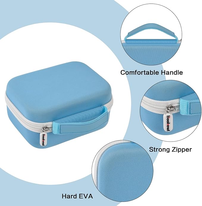 Case Compatible with Phomemo M110 Label Maker - Portable Mini Bluetooth Thermal Label Maker Carrying Storage Bag for Printer Labels, USB Cable and Accessories Black (Box Only)-Blue