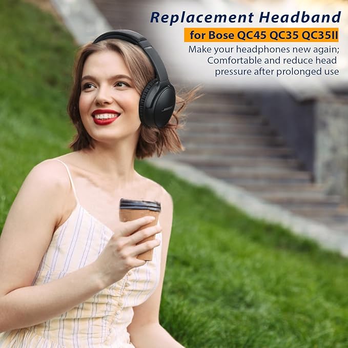 Replacement Headband Pad Kit for Bose QuietComfort 45 (QC45) QC35 QC35 II Headphones (Light Gray)