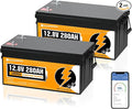 ECO-WORTHY 12V 280Ah 2 Pack LiFePO4 Lithium Battery with Bluetooth, Low Temp Protection, Built-in 200A BMS, 3584Wh Energy. Perfect for Off-Grid, RV, Solar System, Camper, Travel Trailer, Backup System