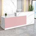 Reception Desk with Counter Modern Checkout Counter with Lockable Drawer Keyboard Tray Receptionist Desk for Office Salon Reception Table P Left 63inch/160cm