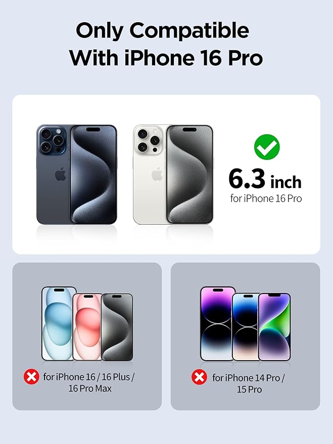 Compatible for iPhone 16 Pro Privacy Screen Protector Tempered Glass 6.3 Inch, Purple Gradient Anti Spy Anti Blue Light HD Easy Installation