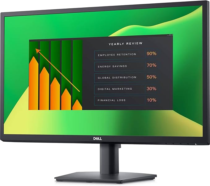 Dell 24" FHD VA (1920x1080) 60Hz Flicker Free Monitor, Anti-Glare Display, 1 x DisplayPort, 1 x VGA, VESA Mount (100x100mm), Ideal for Home & Business, Black Color (2025 Latest Model) (2 Pack)