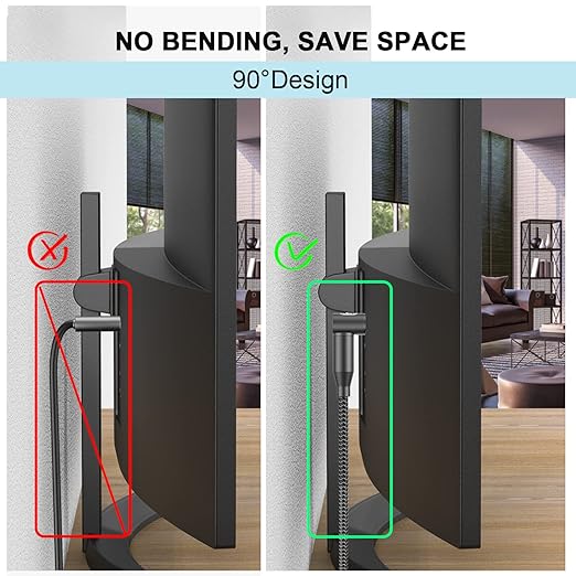 EMK 90 Degree Right Angle Optical Audio Cable [11ft/3.6M] - 360° Rotatable Digital Toslink SPDIF Cable for Soundbar to TV, Home Theater - Black Fiber Optic Cable with Angled Connector