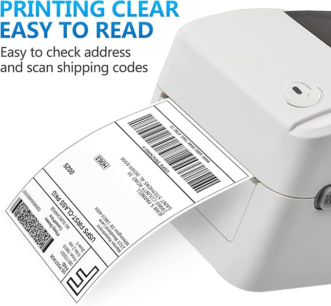 FungLam 4 Rolls 4x6 Direct Thermal Shipping Labels, 250 Labels Per Roll, 1" Core, Perforated, White Mailing Postage Shipping Label Compatible with Zebra 2844 ZP-450 ZP-500 ZP-505