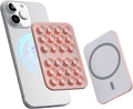 SUCKY Magnetic Suction Cell Phone Grip for MagSafe Case, Silicone Octo Cup Buddy Holder, Hands-Free Removable Mount, Durable Magnet Phone Accessory for iPhone and Android - Chalk Pink