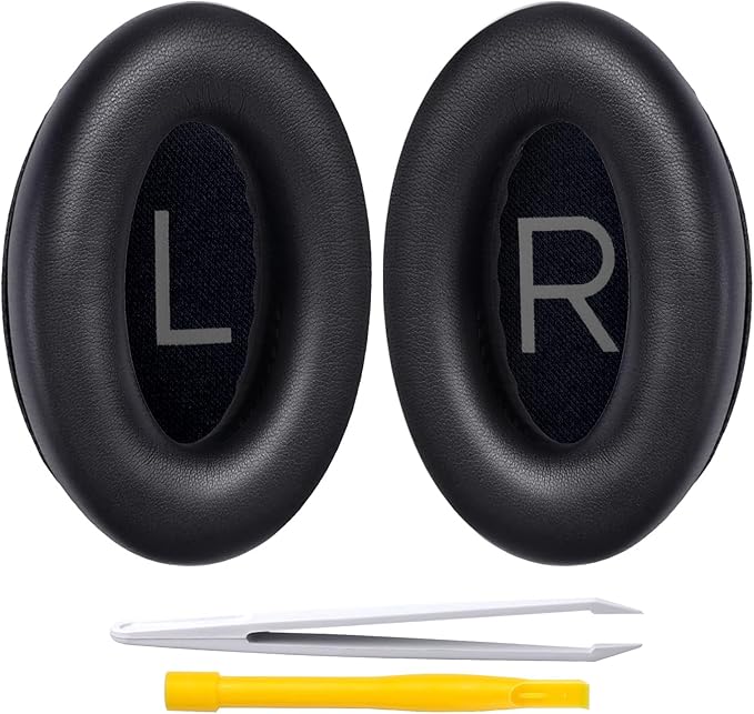 Replacement Ear Pads for Bose QuietComfort 45 (QC45)/QuietComfort SE (QC SE)/New QuietComfort Wireless Over Ear Headphones, Earpads Cushions with Softer Leather and Thicker Memory Foam