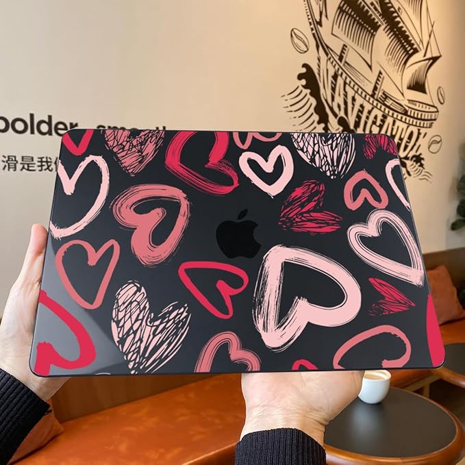 Teryeefi for MacBook Air M4 M3 M2 13 inch Case 2025 2024-2022 Release Fits Model A3240 A3113 A2681, Protective Plastic Hard Shell Cover for MacBook Air 13.6 inch, Heart A002