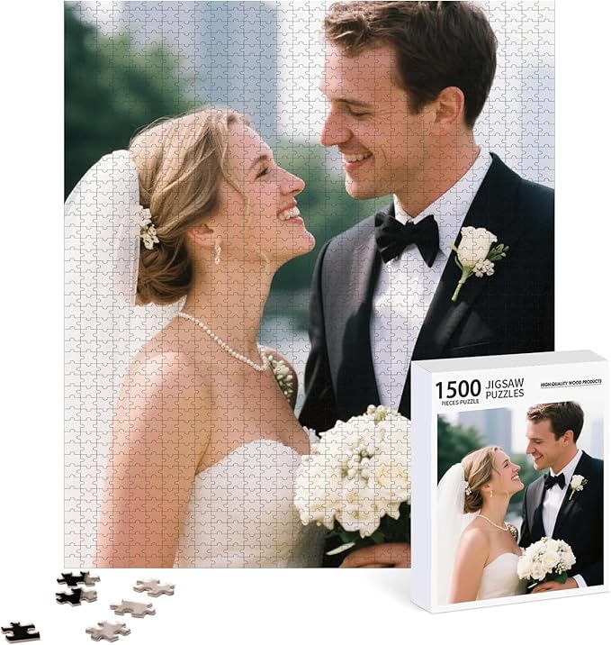 Personalized Photo Puzzle with Glossy Finish – Custom Jigsaw Puzzle 120/200/300/500/1000/1500 Pieces for Family, Couples, Pets, Birthdays, and Weddings (1500-Vertical)