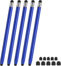 PATIKIL 5 Pcs Stylus Pens for Touch Screen, 2 in 1 High Sensitivity Universal Pen Capacitive Stylus for Phone Tablets Laptop Touch Screen Devices, Blue