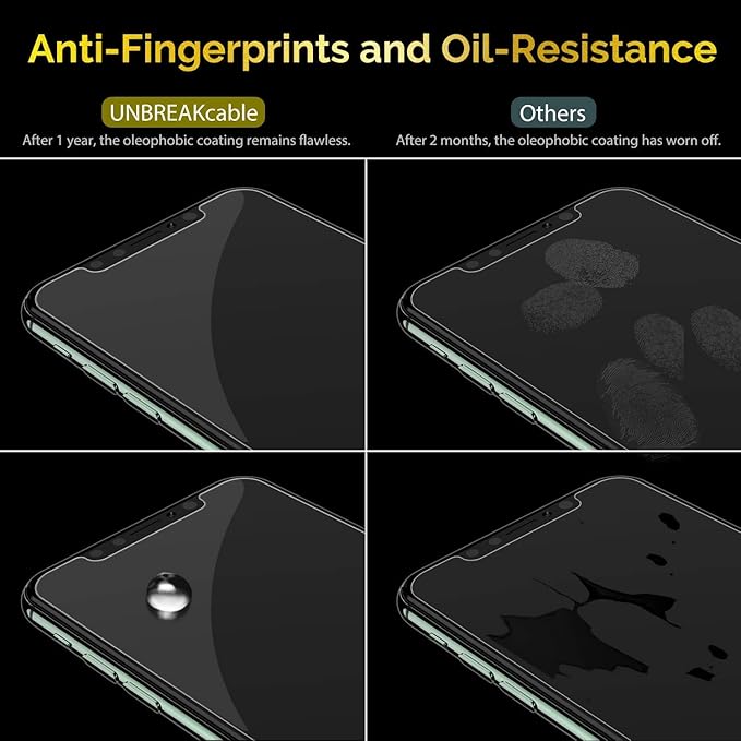 UNBREAKcable Tempered Glass for iPhone 11 Pro Max/XS Max [6.5 inches-2 Pieces] 9H Hardness Screen Protector Film/2.5D Double Defence Screen Protector – [Anti-Scratch, Anti-Fingermarks, Bubble Free]