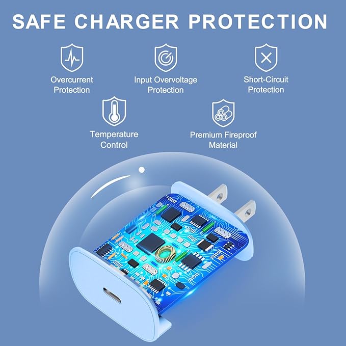Phone 16 15 Pro Max Charger Fast Charging,30W USB C Phone 16 15 Fast Charger Block &10FT Long Type C Cable Cord for Phones 16 15/16 15 Pro Max/16 15 Pro/15 Plus/Pro 12.9/11 inch,Galaxy S24 Ultra,Blue