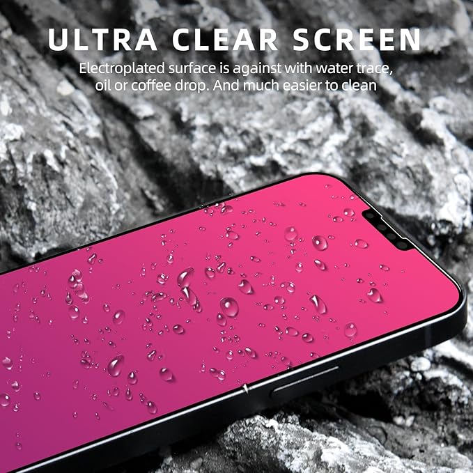 EGKimBa Privacy Screen Protector - Compatible with iPhone 16e, 14, 13 and 13 Pro 6.1 inch Gradient Colorful Electroplated Anti-Spy Anti-Blue Light Tempered Glass