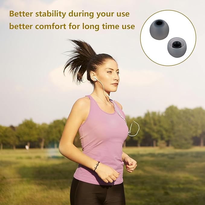 Silicone Replacement Earbud Tips Earbud Covers Ear Tips Fit for in-Ear Headphones (Inner Hole 3.8mm -5.1mm) Earbud Replacement Tips 9 Pairs