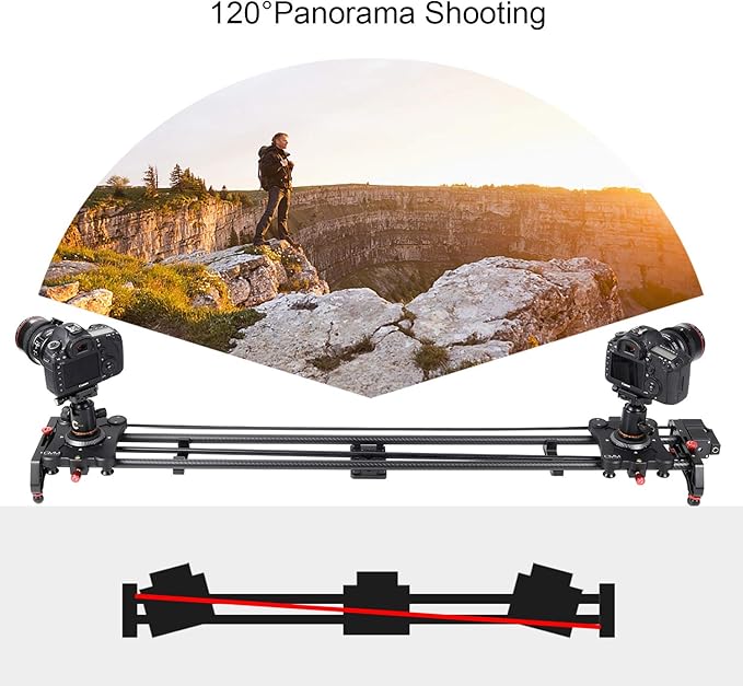 GVM Great Video Maker Camera Motorized Slider,48"/120CM,Automatic Round Trip,Time Lapse,Panoramic Shooting,Video Capture,Slider Smooth and Stable,with Battery