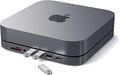 Satechi USB C Hub, Type-C Aluminum Stand & Hub, USB-C Data Port, Micro/SD Card Readers, USB 3.0 & Headphone Jack Port, for Mac mini M2/M1 (Not Compatible with M4) - Space Gray