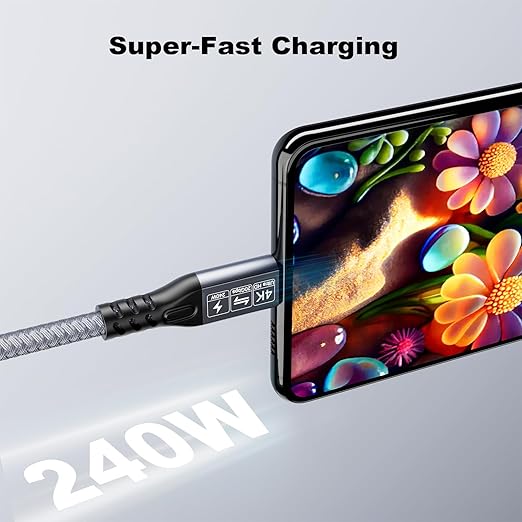 20Gbps USB C 3.2 Extension Cable, USBC 3.2 Gen2 Type-c Male to Female Extender Cable Ultra HD 4K@60Hz 240W Charging 20Gbps Data Transfer Compatible with External SSD eGPU