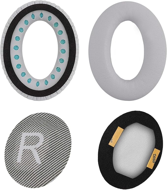 Replacement Ear Pads for Bose QuietComfort 35 (QC35) & Quiet Comfort 35 II (QC 35 ii) Headphones, EarPads Cushions with Noise Isolation Memory Foam, Softer Protein Leather, Added Thickness