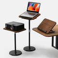 2 in 1 Dual-use Laptop Floor Stand & Laptop Stand for Desk, Small Adjustable Table with Height Adjustable from 16.5" to 51", Wooden Portable Tall Laptop Stand for Projector, Ipad, Tablet, Recipe