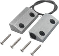 Magnetic Reed Switch Wired Surface Mount Normally Open NO Contact Sensor Alarm Magnetic Door Switch with 2 Wires, Zinc Alloy Sliver, MC-56