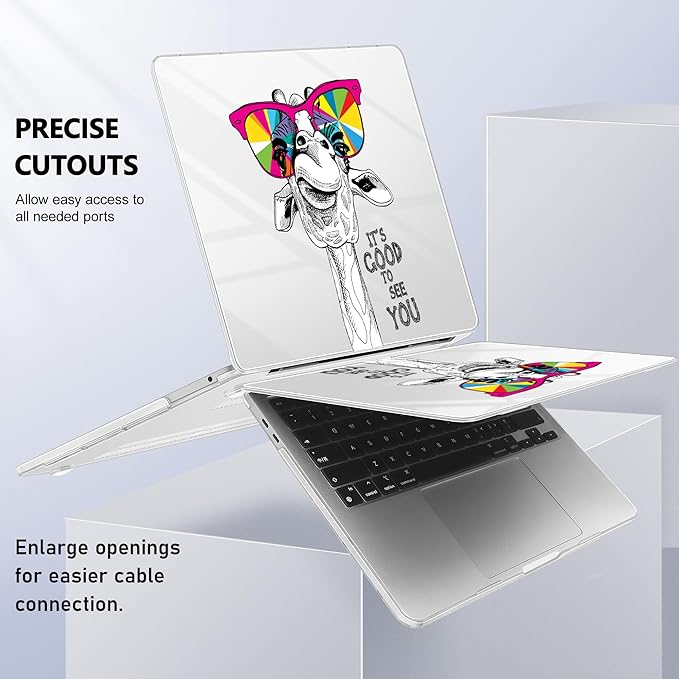 Case for MacBook Pro 13 inch with/Without Touch Bar (2016-2022, M2 A2338 M1 A2289 A2251 A2159 A1989 A1706 A1708), Hard Shell + Keyboard Cover + Dust Plug, Giraffe