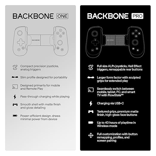 BACKBONE One Mobile Gaming Controller for Android and iPhone 15/16 Series (USB-C) - 2nd Gen - Turn Your Phone into a Gaming Console - Play Xbox, PlayStation, Call of Duty, Roblox, Fortnite & More