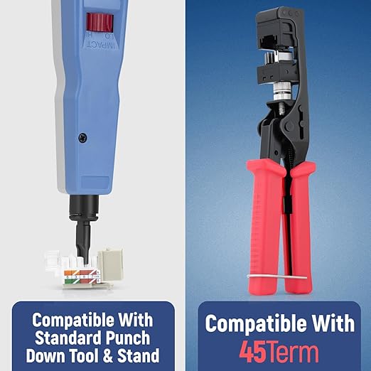 Everest 45° Angled RJ45 Cat6 Keystone Jacks 10-Pack in Ivory - Slim Profile Female RJ45 Connectors - Cat 6 Keystone Jack - Compatible with 45° Angled Speed Termination Tool - 45Term (B0BL3GS7ZY)