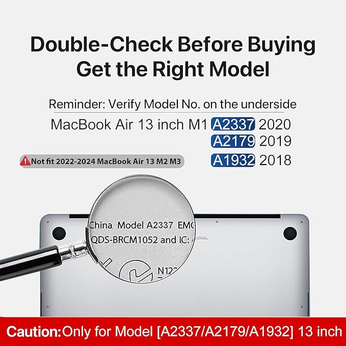 CISSOOK Wave Case for MacBook Air 13 inch Case 2021 2020 2019 2018 Release, Ocean Hard Shell Cover for MacBook Air 13'' with Touch ID A2337 M1 A2179 A1932 Model with Keyboard Cover + Screen Protector