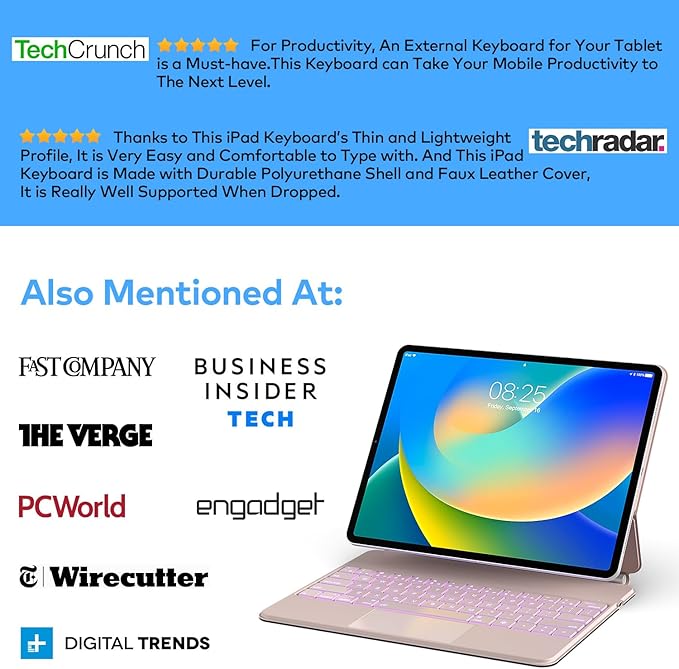 Keyboard Case for iPad Air 11-inch (M3 2025 / M2 2024) & iPad Pro 11 inch(1st/2nd/3rd/4th Generation) – Magic-Style Magnetic Keyboard Case with Multi-Touch Trackpad for 10.9” iPad Air 4th/5th Gen.