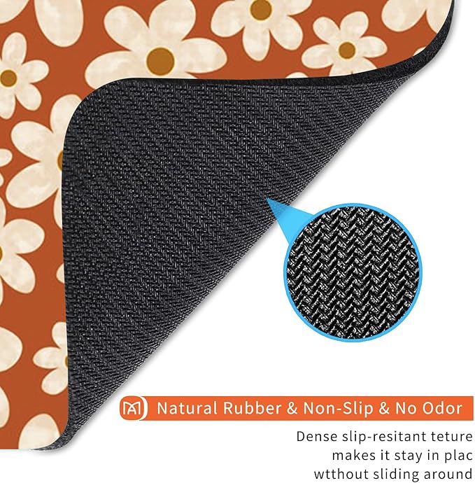 Square Mouse Pad Cute Flowers, Personalized Premium-Textured Custom Mouse Mat Design, Washable Mousepad Cloth, Non-Slip Rubber Base Computer Mouse Pads for Wireless Mouse