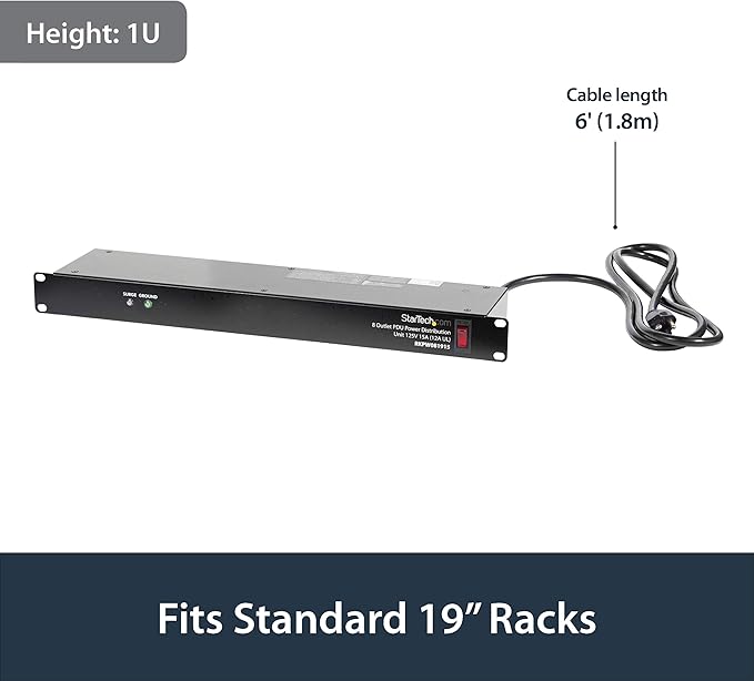 StarTech Wall Mount Rack with Shelf and Power Strip for Networking Equipment (8U)