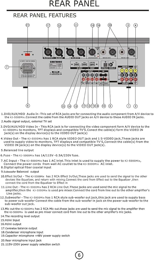 Singtronic KJ-5000Mix Professional Karaoke Console Mixer | HDMI ARC, Optical, Bluetooth, USB Recording, 8-Band EQ, Anti-Feedback, BBE DSP Processor, Rack-Mountable DJ/KJ Mixer