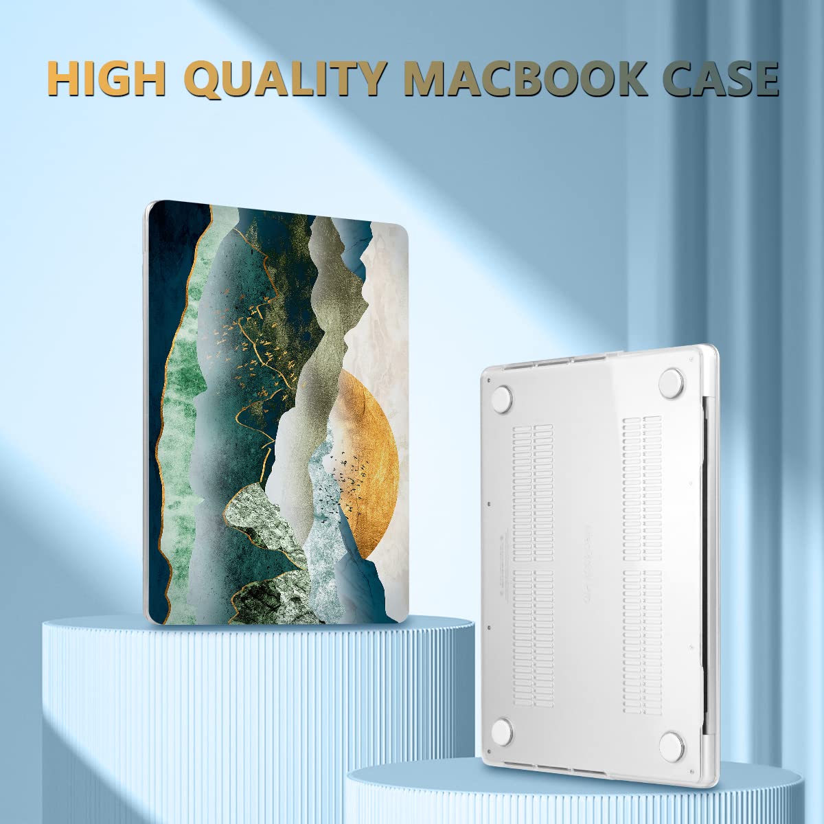 CISSOOK Mountain Case for MacBook Pro 14 inch 2026-2021 Release Model M5 A3434 M4 A3112 A3185 A3401/ M3 A2992 A2918/ M2 A2779 /A2442 M1, Plastic Sunshine Mountain Cover for MacBook Pro 14